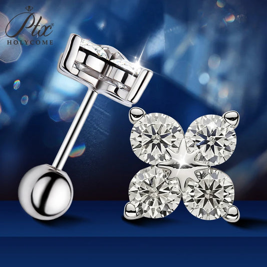 Multiple color Moissanite Stud Earrings for Women Man 4 Stones Classic s925 Sterling Silver Earring GRA Charms Gift Jewelry