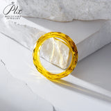 Lab Grown Yellow Garnet&Lab Grown Ruby Ring AGL Certified Faceted Cut Band Direct From Factory Elegant Jewelry Suitable For Daily Wear