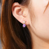 Moissanite/CZ Earrings Lab-Grown Emerald/Ruby/Sapphire 925 Silver Hypoallergenic Factory Direct Daily Commute Ideal Present