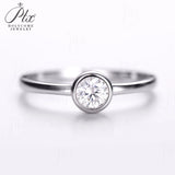 Moissanite Ring Brilliant Round 0.5CT 5mm D Color 925 Silver Daily Wear Ring A Sparkler That Captures a Woman's Sweet Romance