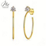Moissanite Earrings Round-Cut D-Color with S925 Exquisite jewelry perfect for daily wear & an ideal Valentine's Day gift for her