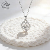Moissanite Necklace 925 Silver/10K/14K Gold Minimalist Heart Cut 2ct D Color GRA Bridal Wedding & Everyday Wear Luxury Jewelry Gift
