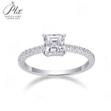 1ct Asscher Moissanite Ring 925 Sterling Silver D Color VVS1 GRA Certified Promise Ring No Fading Ideal Gift