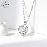 Moissanite Necklace 925 Silver/10K/14K Gold Minimalist Heart Cut 2ct D Color GRA Bridal Wedding & Everyday Wear Luxury Jewelry Gift