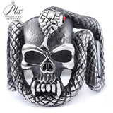 Men’s Punk Skull Rings Stainless Steel Multi-Style Hip-Hop Biker Fashion Jewelry Personality Rock Ring Party Charm Gift