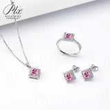Jewelry Set Moissanite Jewelry Set Princess Cut It Includes Ring Necklace & Earrings Suitable for Weddings and Ideal As A Gift