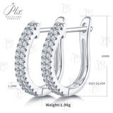 1.98g 2.2MM D Color Double Row Moissanite Earring 925 Sterling Sliver Plated White/Rose Gold Hoop Earrings Women Wedding Jewelry