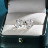 Trendy Moissanite/CZ Stud Earrings 925 Sterling Silver Crushed Ice Cut Cushion 8x10mm for Ladies Lightweight & Comfortable