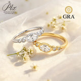 0.5ct Moissanite Rings Oval GRA Certified D Color VVS1 925 Sterling Silver Non‑Fade Ideal Gift Anniversary Ring for Her