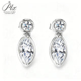 Moissanite Marquise Round Cut Earrings Champagne Black White with GRA Certificate Versatile Style Ideal Gift for All Occasions