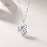 1CT Mossanite Necklace D Color VVS1 Round Cut 925 Sterling Silver Pendant Fine Jewelry Gift For Women Anniversary Birthday Gift
