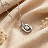1CT Moissanite Necklace Emerald Cut 925 Sterling Silver D Color VVS1 GRA Hypoallergenic Office‑Ready Perfect Gift Jewelry