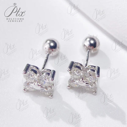 Multiple color Moissanite Stud Earrings for Women Man 4 Stones Classic s925 Sterling Silver Earring GRA Charms Gift Jewelry