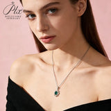 Emerald Cut Lab Grown Columbia Emerald Necklace Ruby Sapphire Padparadscha White Gold Colorful Fine Jewelry Pendant for Her