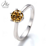 Moissanite Ring 12 Colors Round 1CT 925 Sliver Fine Jewelry Birth Stones Wedding Gift Women Jewel Ring Silver Ring