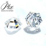 Moissanite Diamond Hexagon Cut Green/White Color VVS1 Brilliant Cut Tester Positive Factory GRA Certificate Jewelry Making DIY