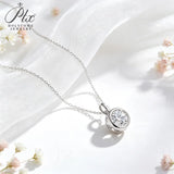 1CT Moissanite Necklace Round Cut 925 Sterling Silver D Color VVS1 GRA Hypoallergenic Commuter‑Friendly Daily Fine Jewelry
