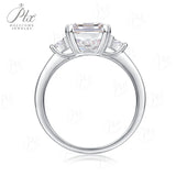 Moissanite Ring Emerald Cut D Color S925 with GRA Certification High-End Jewelry Design Suitable for Anniversary Gifts