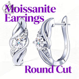 Moissanite Stud Earrings Round Cut D VVS1 925 Silver White Yellow Gold Plated Classic Design GRA Certified Gift Choice