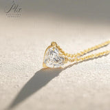 Heart Ring Pendant Necklace 5Prongs 10k 14k 18k Gold Moissanite Diamond Engagement Proposal Wedding Band Certificate Charms