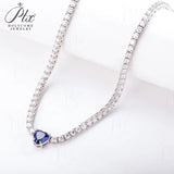 Lab-Grown Gemstone and Moissanite Tennis Chain 16-20 Inches GRA/AGL Certified S925 Multi Color High-End Jewelry Ideal Gift