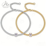 Moissanite Bracelet 6/7/8 Inches Oval Cut 1CT D Color VVS1 925 Sterling Silver Jewelry for Women Anniversary Gifts