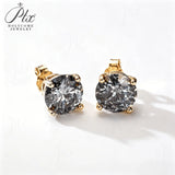 Moissanite Earrings 925 Sterling Silver Round Cut Salt and Pepper Fade-Resistant Daily Wear for Her Factory Direct