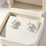 Total 3ct Moissanite Earrings Pear Cut D Color VVS1 925 Sterling Silver GRA Certified Hypoallergenic Non‑Fading Office Wear