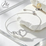 3mm Moissanite Heart Bracelet GRA Certified 925 Sterling Silver Hypoallergenic Daily Versatile Niche Light Luxury Women Wrist Chain