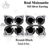 Lustrous Sterling Silver Four Leaf Clover Moissanite Stud Earrings