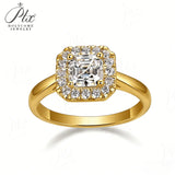 0.9CT Moissanite Ring Asscher Cut S925 D Color VVS1 Clarity Hypoallergenic Jewelry Sparkling Ring Ideal for Women's Daily Wear