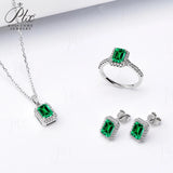 Jewelry Set Moissanite Jewelry Set Emerald-Cut It Includes Ring Necklace & Earrings Suitable for Weddings and Ideal As A Gift