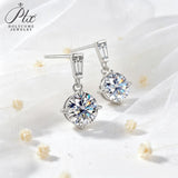 2ct Moissanite Earring Round Cut D Color VVS1 925 Sterling Silver GRA Certified Factory Direct Ideal Gift For Daily Matching