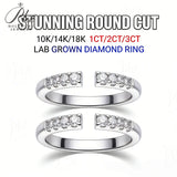 Lab Grown Diamond Ring D Color Round Cut 1ct-3ct Solid Gold 10K/14K/18K Dainty Delicate Everyday Luxury Jewelry Hypoallergenic