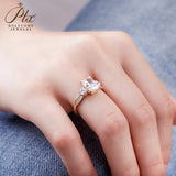 Lab Grown Diamond Ring 1ct/2ct/3ct D Color Radiant 10k14k18k Gold Women Bridal Promise Anniversary Band