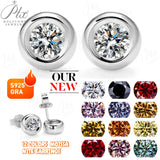Moissanite Earrings 12 Colors 925 Silver 0.5CT Bubble Top quality Birth Stones New Bridal Jewelry classic Daily Wear Jewel Gift