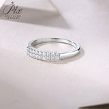 1.5mm Moissanite Ring Round Brilliant Cut Wedding Ring D Color VVS1 S925 High-End Ladies' Jewelry Gift for Anniversary