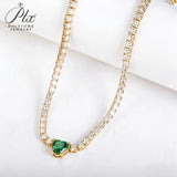 Lab-Grown Gemstone and Moissanite Tennis Chain 16-20 Inches GRA/AGL Certified S925 Multi Color High-End Jewelry Ideal Gift