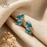 Total 3ct Moissanite Earrings Pear Cut D Color VVS1 925 Sterling Silver GRA Certified Hypoallergenic Non‑Fading Office Wear