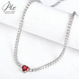 Lab-Grown Gemstone and Moissanite Tennis Chain 16-20 Inches GRA/AGL Certified S925 Multi Color High-End Jewelry Ideal Gift