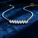 Moissanite Necklace Rectangle Cut  D Color VVS1 GRA Wedding Engagement 925 Sterling Silver Pendant Chain Jewelry Gift