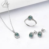 Jewelry Set Moissanite Jewelry Set Oval Cut It Includes Ring Necklace & Earrings Suitable for Weddings and Ideal As A Gift