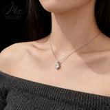 Moissanite Necklace 1ct/1.5ct/2ct/3ct Oval Cut D VVS1 925 Sterling Silver Anti-Allergy Daily Wear Pendant Nickel-free&Lead-free