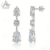 Moissanite Earrings 2-8ct D Color Round and Pear Cut VVS1 S925 White Yellow Rose Gold Mixed Shape Studs Fine Jewelry Gift for Her