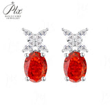 Moissanite/CZ Earrings Lab-Grown Emerald/Ruby/Sapphire 925 Silver Hypoallergenic Factory Direct Daily Commute Ideal Present