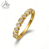 Moissanite Ring D Color S925 Setting Combined Round-Cut & Princess-Cut Ideal for Daily Wear & Perfect Gift Choice