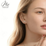 Moissanite 3-Stone Straight Row Earrings Round D With GRA 925 Sterling Silver Chic Fine Jewelry Gift for Mother's Day