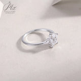 Moissanite Ring D Color VVS1 Clarity Round-Cut with Star Design Elegant Fashionable Style for Women for Daily Wear Jewelry