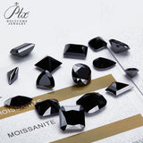 Luxury Black Moissanite Stones Multiple Shapes Including Round Oval & Heart Perfect for Rings Necklaces & Earrings