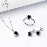 Jewelry Set Moissanite Jewelry Set Oval Cut It Includes Ring Necklace & Earrings Suitable for Weddings and Ideal As A Gift